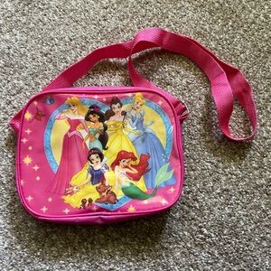 *6 for $10* Disney Princess Small Mini Vinyl & Nylon Pink Crossbody Bag / Pouch